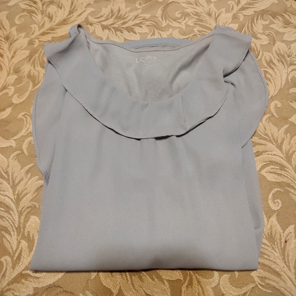 🩶Loft Dainty Soft French Silver Platinum Ruffled Organza Camisole Tank Top - LP - Picture 3 of 14